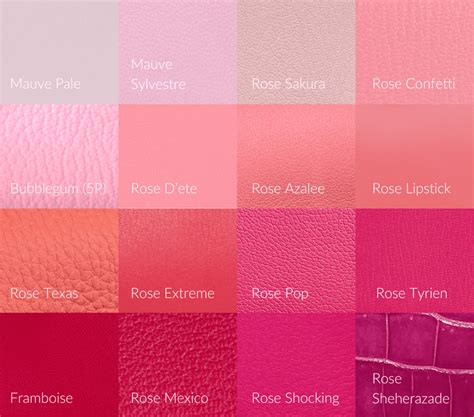 hermes pink color chart